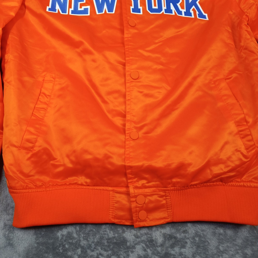 New York Unisex Orange Bomber Jacket Size Large - Picture 6 of 14